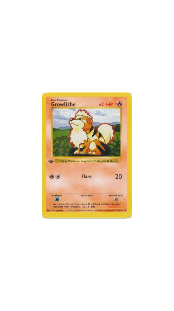 Growlithe - 28/102 - Uncommon 1st Edition (ES)